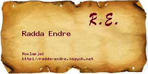 Radda Endre névjegykártya
